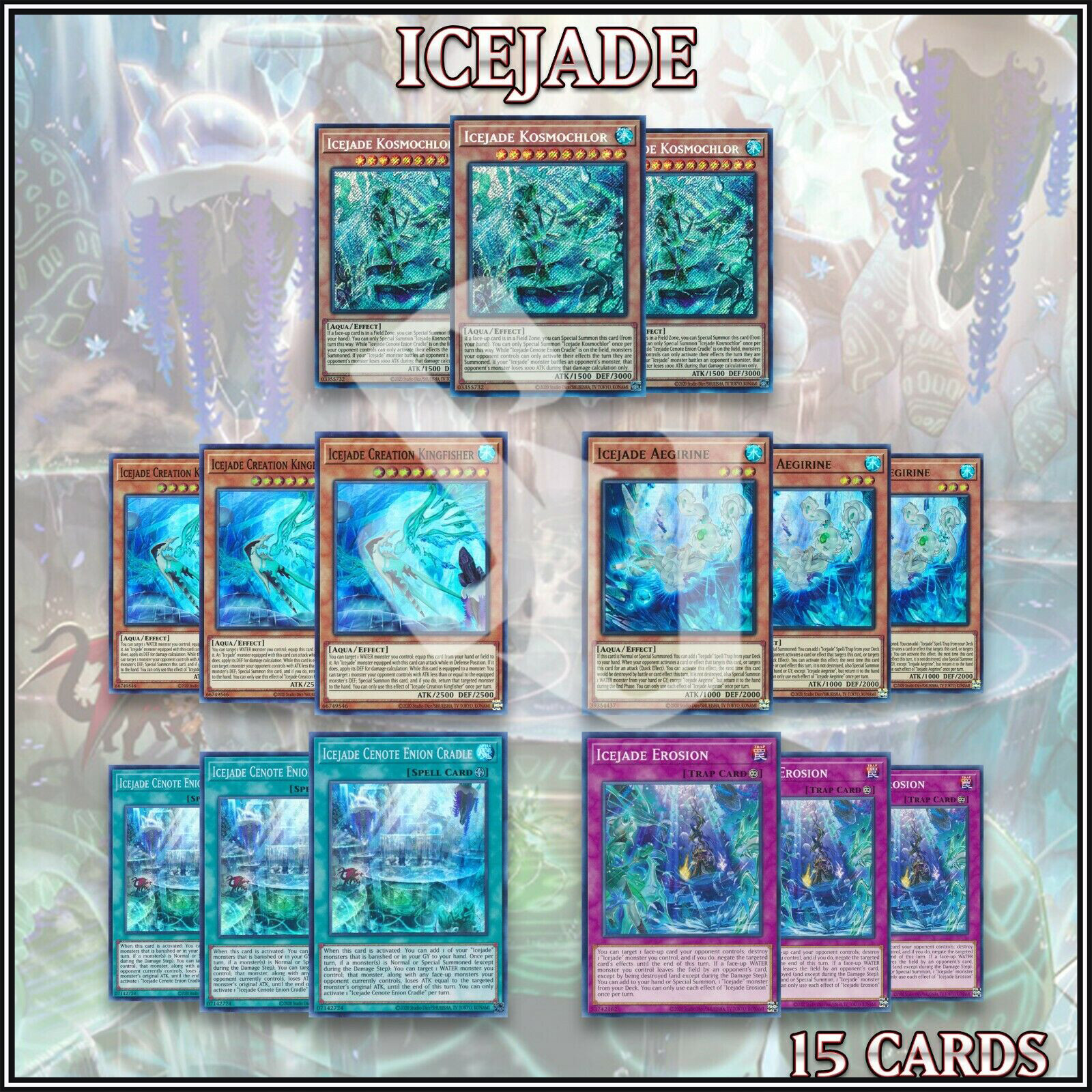 ICEJADE DECK 15 | Kosmochlor Creation Kingfisher Cradle Aegirine YuGiOh🔥 |  eBay