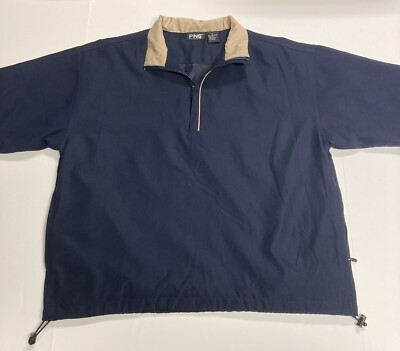 Ping Golf Short Sleeve 1/4 Zip Pullover With Pull Ties Navy