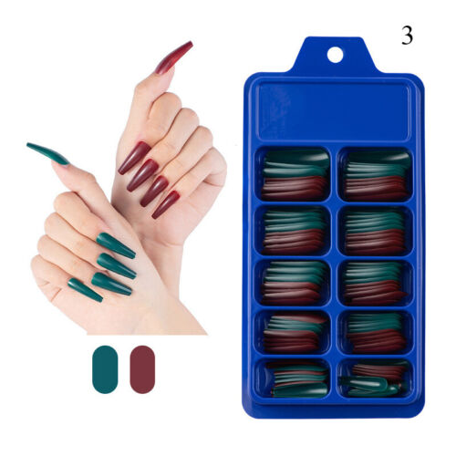 100 Pcs False Nails Wearable Fake Nails Full Cover Nail Tips Press On Nail - Picture 104 of 128