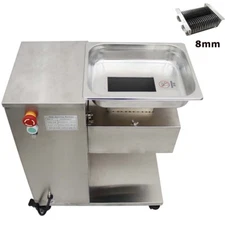 New 500kg/h 8mm Blade 110V Commercial QE Meat Slicer Stainless Steel Meat Cutter