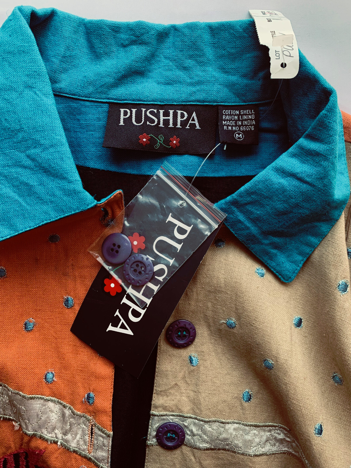 PUSHPA Jacket,  Multi Colored, Fish, Cotton, Size… - image 7