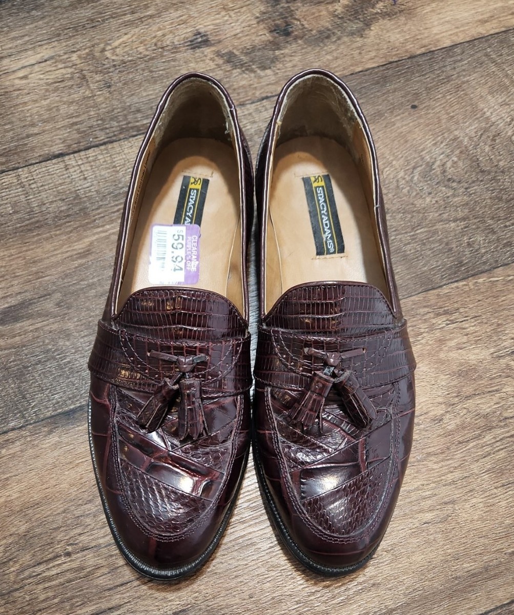 Stacy Adams Burgundy Genuine Snake Skin Leather Loafers  display picture 1