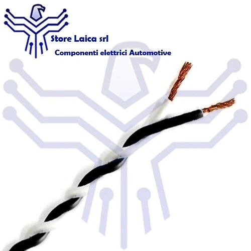 AUTOMOTIVE CABLE CAVO FILO ELETTRICO 2X1 mm2 FLRY-B AUTOMOTIVE ALTA TEMPERATURA AUTO MOTO 1 MT