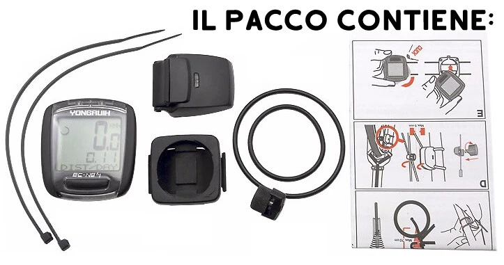 CICLO COMPUTER CRONOMETRO WIRELESS SENZA FILI IMPERMEABILE N8 BICI BICICLETTA - Immagine 4 di 4