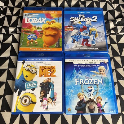 Blu-ray Kids Movie Lot : Despicable Me 2 Frozen Smurfs 2 Lorax