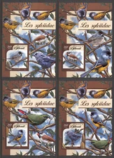 STA424 Djibouti 2016 MNH 4 Sheets High CV Fauna Birds Sylviid warblers