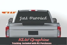 Just Married Wedding Decal Sticker Sign Wife Husband I do Boy Girl Bride Groom