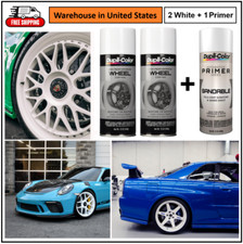 White Wheels Spray Paint Rims Steel Alloy Metal Plastic Restore Primer Coating