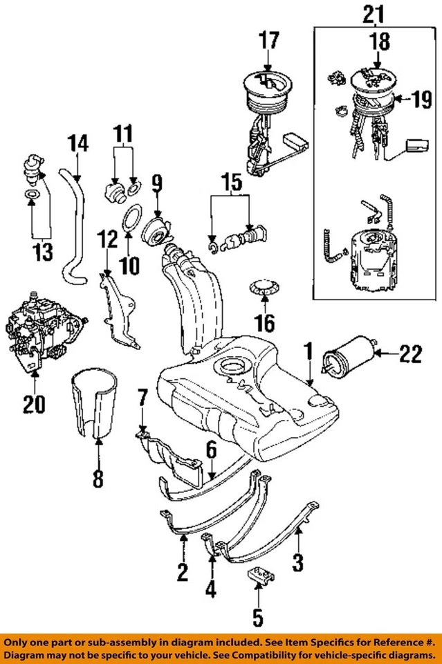 Used Fuel Pump fits: 2000 Volkswagen Golf Pump Assembly gasoline 2.0 Grade A Foto 3 de 4