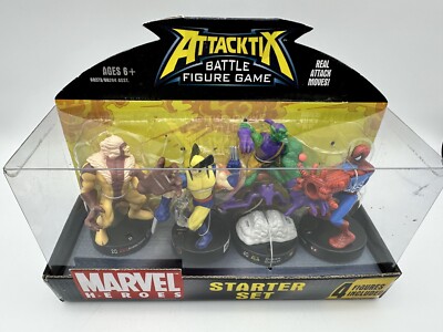 Attacktix 4 Figure Starter Marvel Sabertooth/Wolverine/Green