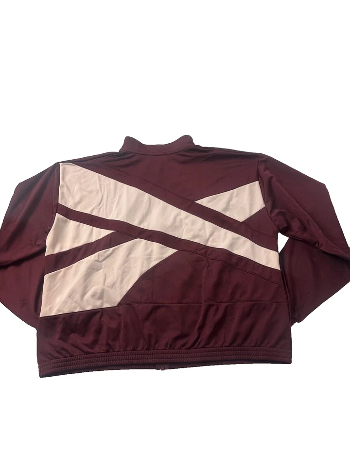 Chaqueta deportiva Reebok para mujer Borgoña Identidad espalda vector tricot talla grande 2X Foto 4 de 4