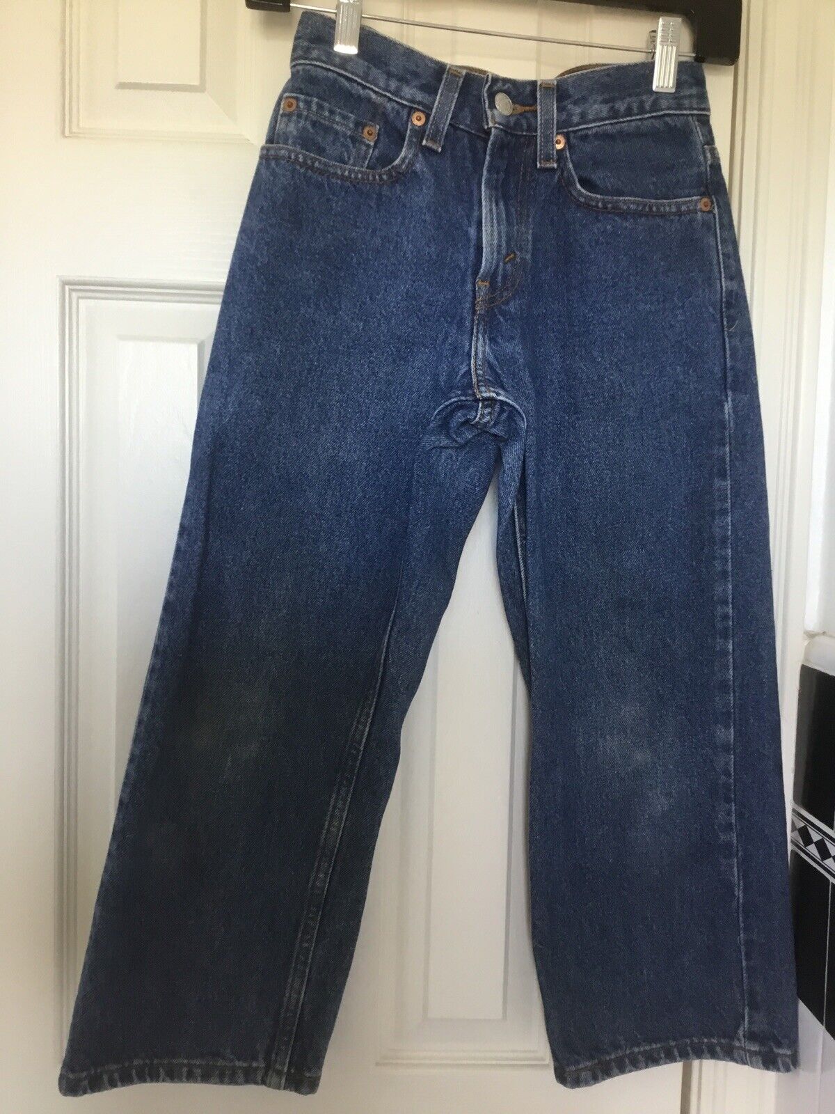 Levi Blue Jeans Boys 7 Loose Denim Pants 569 Loose Straight Cott