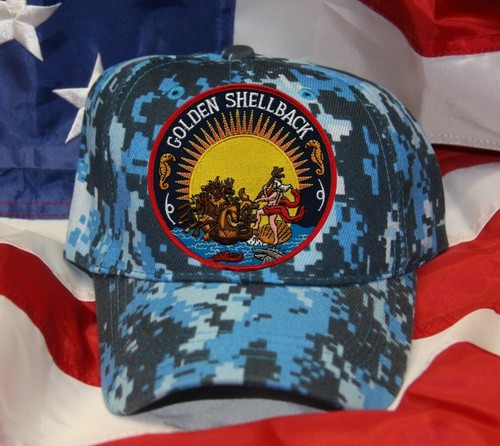 GORRA DE PARCHE SOMBRERO SHELLBACK DORADO USS MARINA REY ECUADOR NEPTUNO CORTE SIRENA - Imagen 24 de 29