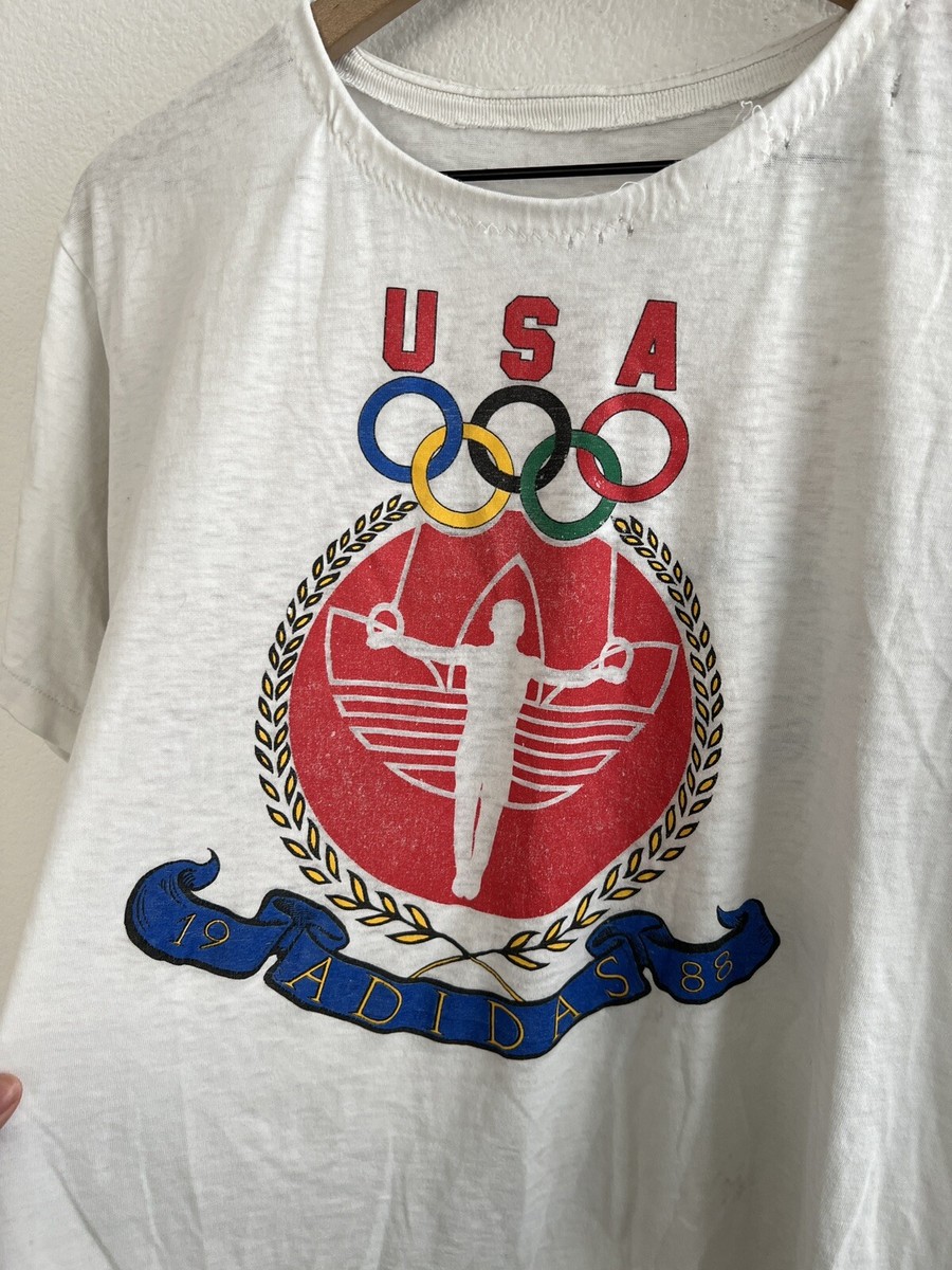 極美品　adidas 1988 ARCHIVE SERIES 復刻　ビーチシャツ Vintage 1988 Adidas Olympic Shirt Size Medium | eBay