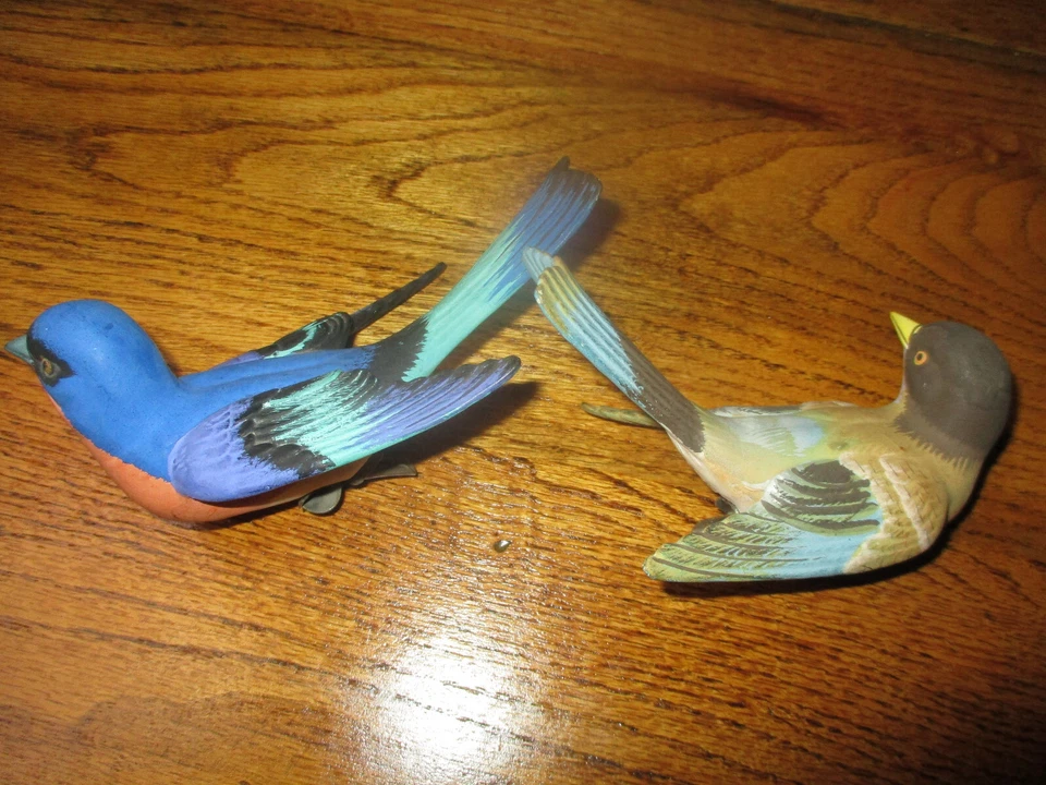  DE COLECCIÓN UCAGCO JAPÓN PORCELANA CERÁMICA CLIP GRANDE PÁJAROS MEDIADOS DE SIGLO ADORNOS Foto 4 de 4