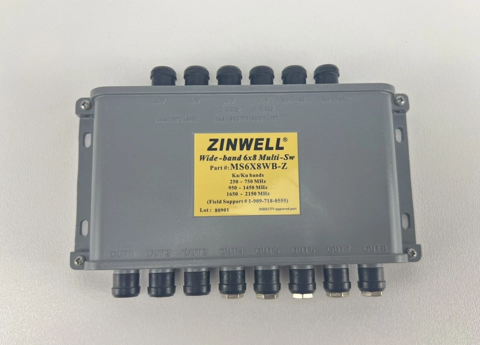 Zinwell MS6X8WB-Z Wide Band 6x8 Multi Switch Ka/Ku WB68 Directv Receiver, USED - Image 4 of 4