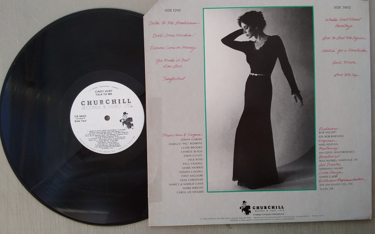 Cindy Hurt 33rpm LP Vinyl 12-inch Churchill Records #CR9422