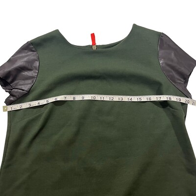 Tommy Hilfiger Women Olive Green Faux Brown Leather Accents Mini Dress Sz  Large | eBay