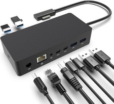 KABCON Surface Pro Docking Station, 90W Power Supply, 4K, USB 3.0 x 4, Ethernet