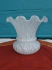 White Pretty Frilled Glass Antique Vintage Tiffany Flower Tulip Light Lamp Shade