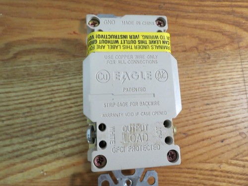 Eagle Electric GFCI Duplex Receptacle GF15V / Ivory / NEMA 5-15R - Picture 3 of 6