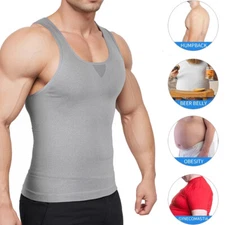 Mens Compression Slim Top Gynecomastia Body Shaper Vest Belly Control Shapewear