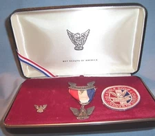 BSA EAGLE Boy Scout STANGE Advertising Award Medal Ribbon Badge Pin Patch Set