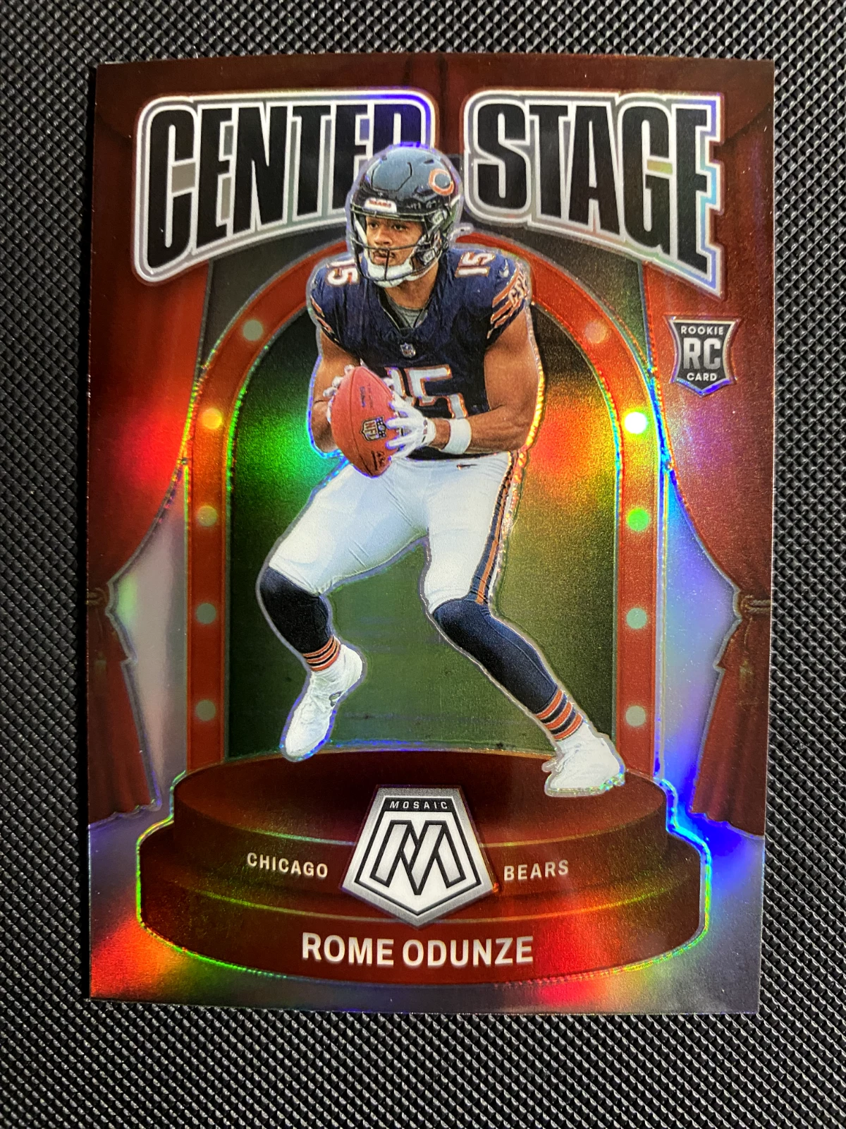 2024 Panini Mosaic - Center Stage Silver Prizm #1 Rome Odunze (RC)