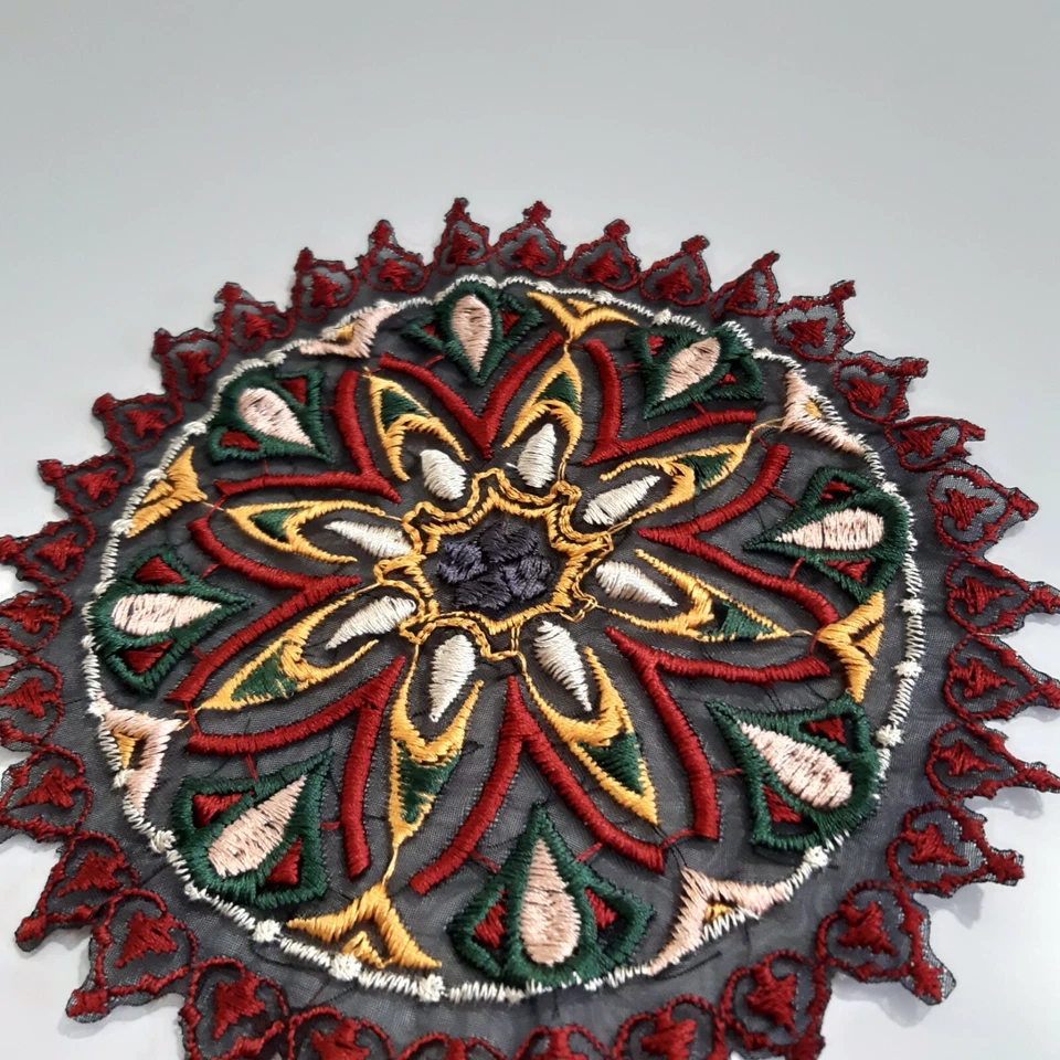 Mandala Ornament Circle Large Handmade Embroidered Patch from Ukraine - Image 3 of 4