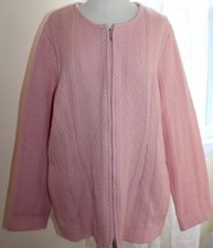Boyne Valley Weavers Handwoven Pink Merino Wool Zip-up Jacket Sz Xl