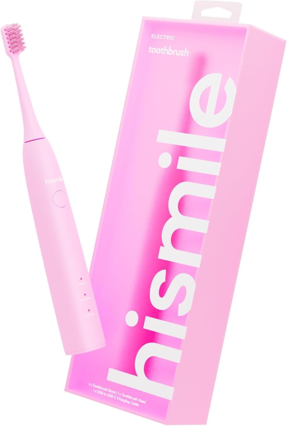 hismile Electric Toothbrush In PINK w/2  V34 Colour Correcto