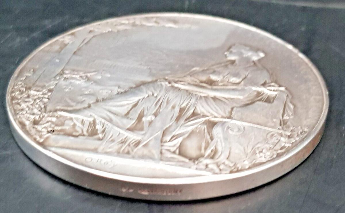 Médaille En Argent - Chambre De Commerce De Lyon, Gravée Par Roty, Poinçonné 'ins. Kahn' - Objet Historique Et De Collection