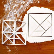 Square Tangram cookie cutter mathematics dissection puzzle math geometry biscuit
