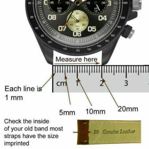 20mm Brown Genuine Leather Replacement Watch Strap Band - Swiss Wenger & Others - Picture 2 of 4