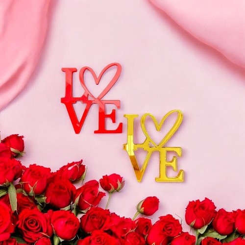 Valentines Day, Cupcake Cake LOVE Charms Decoration Various Colours - Afbeelding 9 van 9