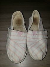 TOMS pink And White Stripe Youth 11 Little Girl