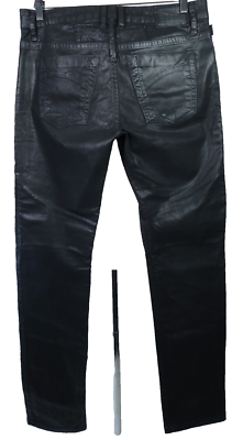 Robin Jeans Waxed Motorcycle Stretch Slim Fit Black Men Size Robin Jeans Waxed Motorcycle Stretch Slim Fit Black Men Size