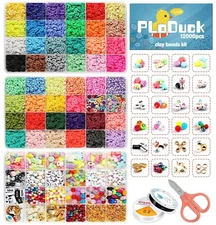 12000 Pcs Clay Flat Beads, DIY Jewelry Making Bracelets Necklace Kit