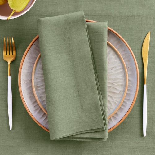 Solino Home Linen Dinner Napkins Square Set of 4 for Fall Solid, Fete 20x20 In - Picture 136 of 155