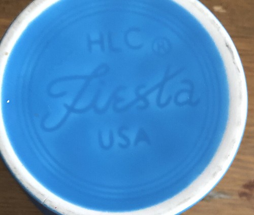 Fiesta Ware Coffee Cup Mug Tom & Jerry Handle Homer Laughlin HLC Blue - Picture 7 of 8
