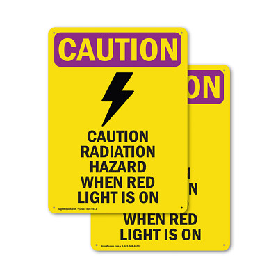 (2 Pack) Radiation Hazard When With Symbol OSHA Caution Radiation Sign Decal
