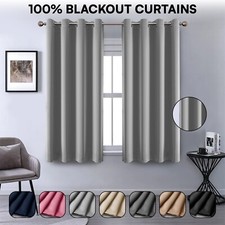 Short Window Blackout Curtains Eyelet Ring Top Decorative Heavy Bedroom Curtain