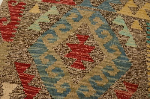 Afghan Kelim 97 x 66 cm Handgewebter Orient Kelim Neu Multicolor Pastelfarben - Bild 6 von 7
