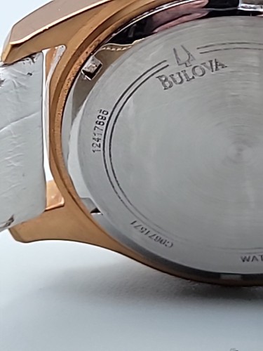 Bulova Marine Star MOP Ladies Watch White Leather 98R150 Diamond Bezel 36mm 7.5" - Picture 13 of 24
