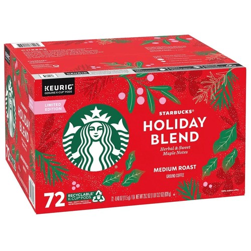 Starbucks Holiday Blend K-Cups Medium Roast Limited Edition - 72 Count - Picture 3 of 6