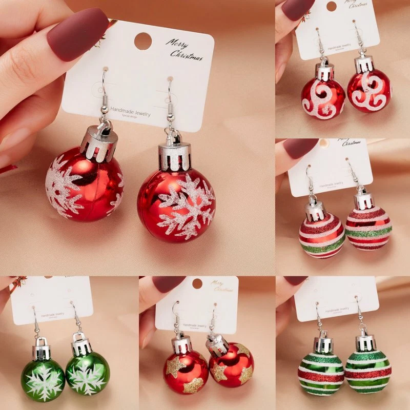 Christmas dangle earrings clearance