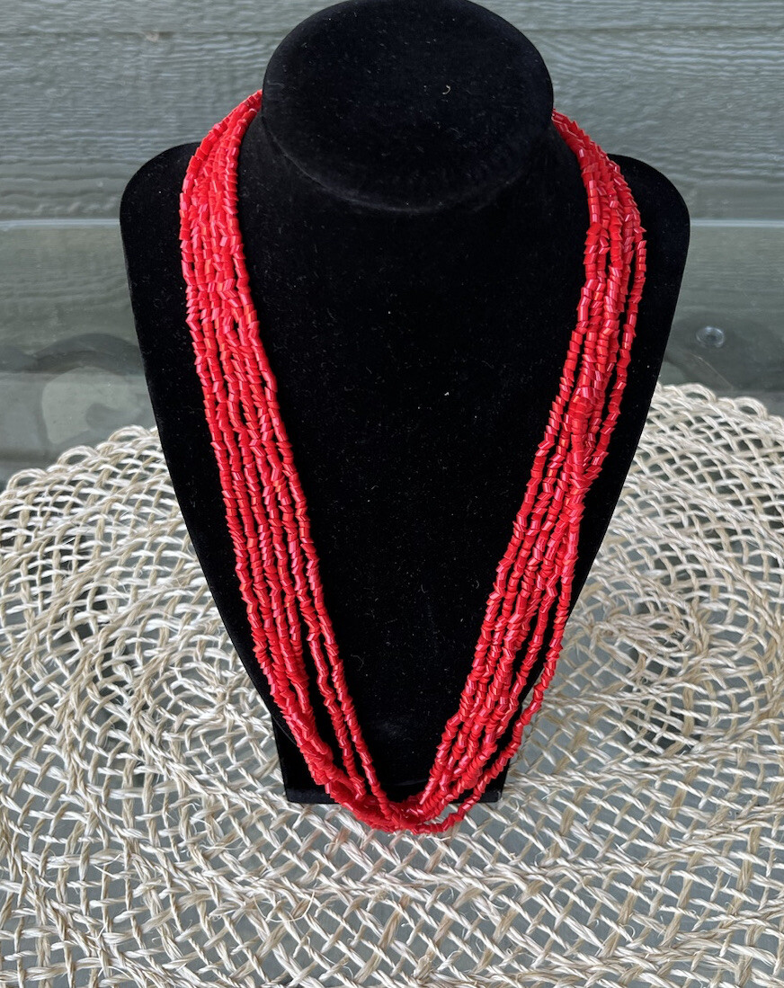 Red Multi-Strand Necklace - image 1
