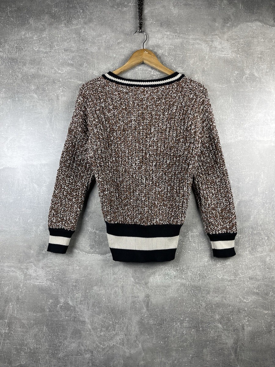 Brunello Cucinelli for Humanity Beige Cotton/Wool V Neck Sweater