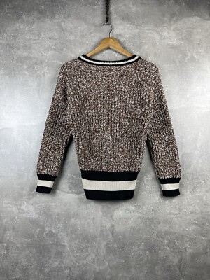 Brunello Cucinelli for Humanity Beige Cotton/Wool V Neck Sweater