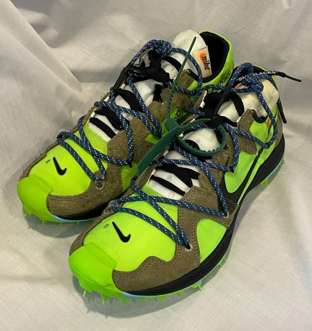 OFF WHITE X NIKE Nike Zoom Terra Kiger 5 x Off White donna 13 5 verde elettrico argento CD8179 300